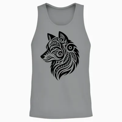 Polynesian Tribal Wolf Maori Wolf Pattern T-Shirt, Grey, S Unisex Tank Top - Sport Grey