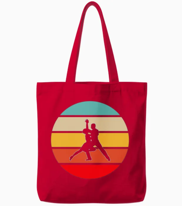 Dance Retro Tote Bags in Red