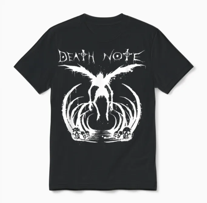Death Note Ryuk Splatter Silhouette Anime Unisex T-Shirt in Black