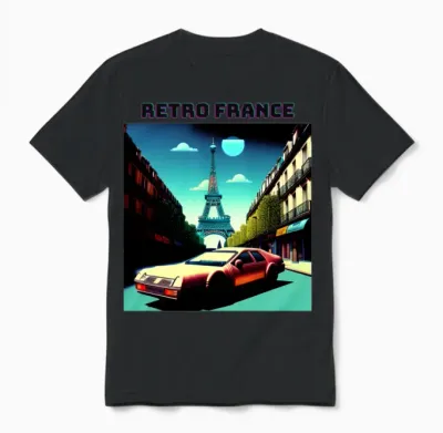 Retro France Unisex T-Shirt - Black