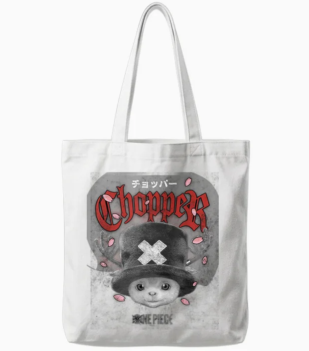 One Piece Chopper Heavy Metal Tote Bags in White