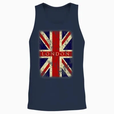 Vintage London Unisex Tank Top - Navy