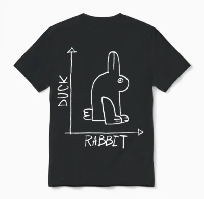 Rabbit Duck Diagram Unisex T-Shirt - Black
