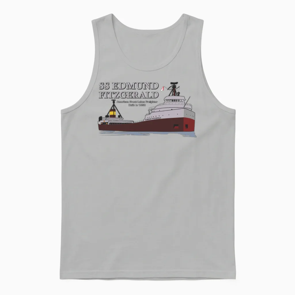 Ss Edmund Fitzgerald Unisex Tank Top in Ash