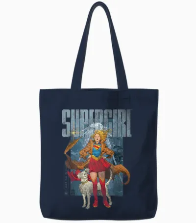 Supergirl 2026 Kara Comic Style Tote Bags - Navy