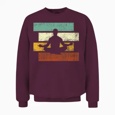 Meditation Retro Unisex Sweatshirt - Maroon