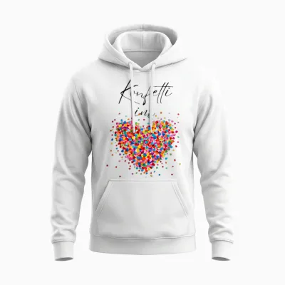 Confetti in the Heart Fancy Dress Carnival Costume Replacement Unisex Hoodie - White
