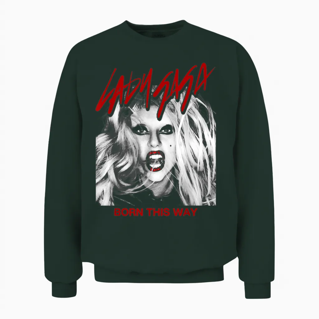 Official Lady Gaga Born This Way Cover Unisex Sweatshirt in Forest