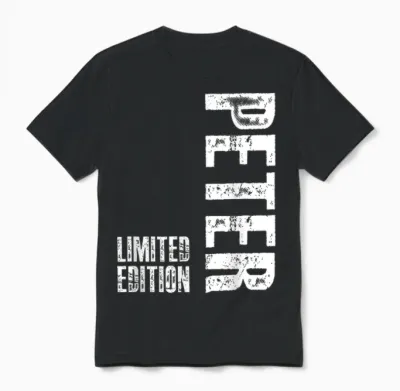 Herren T-Shirt - Schwarz - S - Eu 34/36 - Peter Geburtstag Geschenk - Personalisiert Und Novel - Unisex-Erwachsene, Unisex-Kinder - Männer Unisex T-Shirt - Black