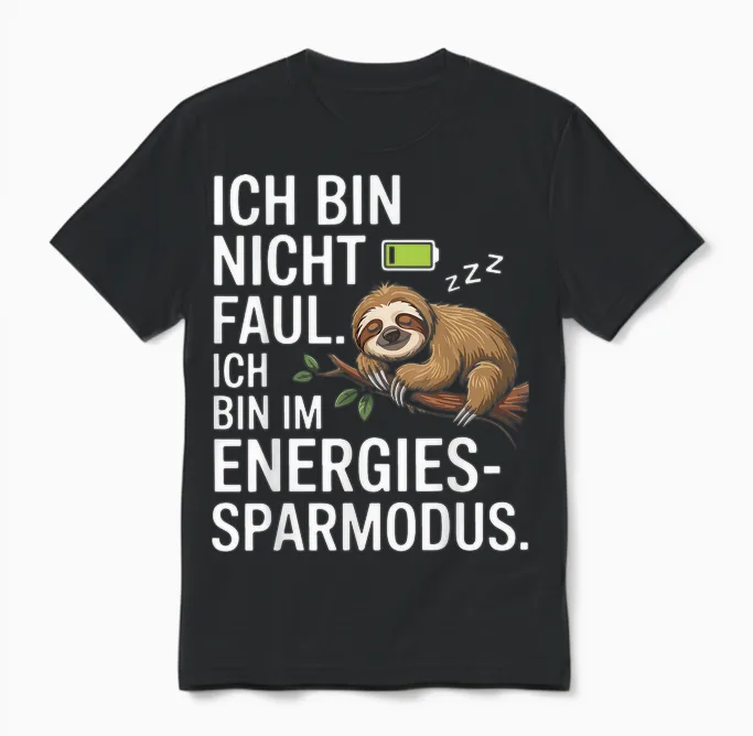 Ich Bin Nicht Faul Ich Bin Im Energiesparmodus Unisex T-Shirt in Black