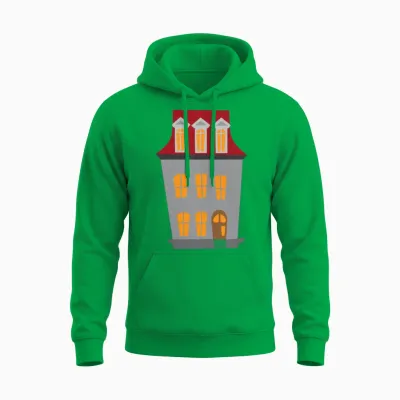 Halloween Scary London House Unisex Hoodie - Irish Green