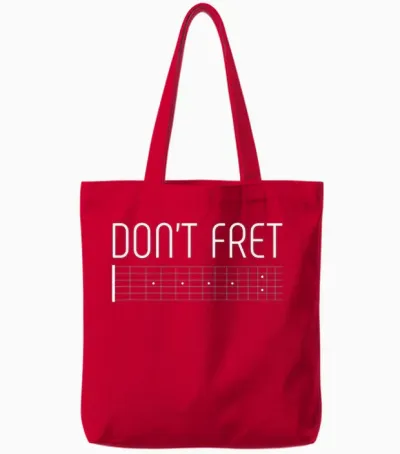 Guitar Shirt Don't Fret Tote Bags - Red