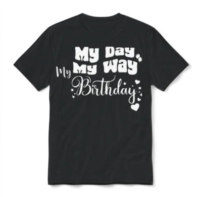 My Day My Way My Birthday Funny Birthday Unisex T-Shirt - Black