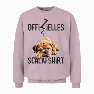 Englische Bulldogge Offizielles Schlafshirt Mit Hund Lustig Unisex Sweatshirt - Light Pink