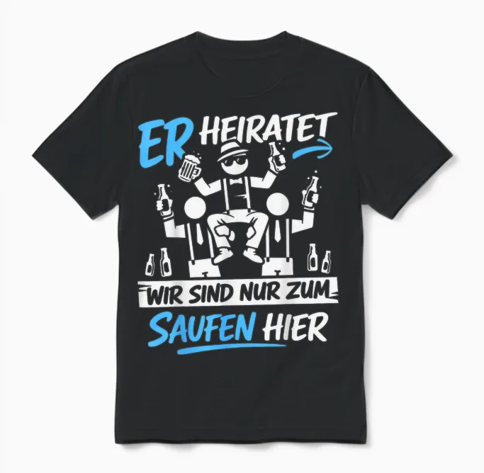 Junggesellenabschied Männer T-Shirt Jga Kostüm Poltern Jga Unisex T-Shirt in Black