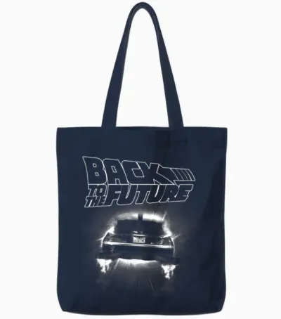 Back to the Future Delorean Fliegt Davon Tote Bags - Navy