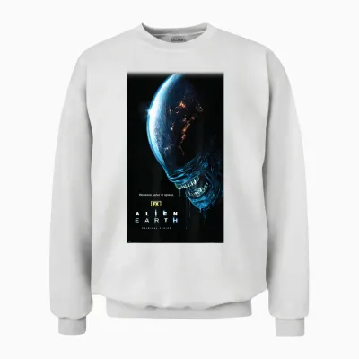Alien: Earth Fx Series Xenomorph & Logo Official Poster Art Unisex Sweatshirt - White