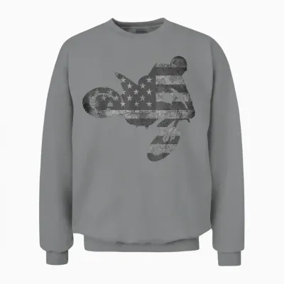 Dirt Bike American Flag T-Shirt | Motocross Enduro Unisex Sweatshirt - Sport Grey