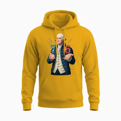 Hugvyn 6-7 7-6 George Washington Seven Six Teacher American Unisex Hoodie - Gold