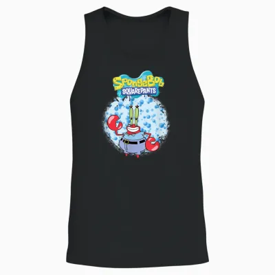 Mademark X Spongebob Squarepants - Original Spongebob Square Pants - Mr. Krabs with Bubbles Unisex Tank Top - Black