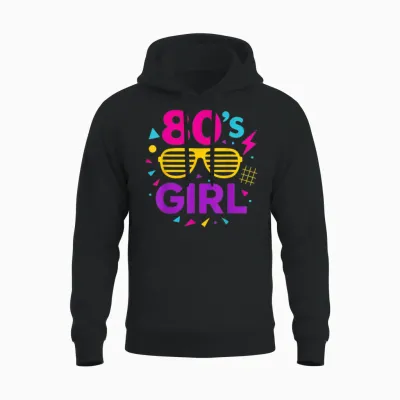 Lunettes De Soleil Rétro Pour Fille Des Années 80 Avec Style Années 80 Unisex Hoodie - Black