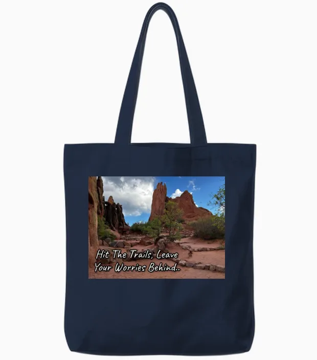 Hiking Enthusiasts & Motivation Tote Bags in Navy