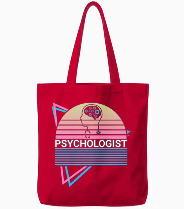 Psychologist Psychology Retro Tote Bags in Red