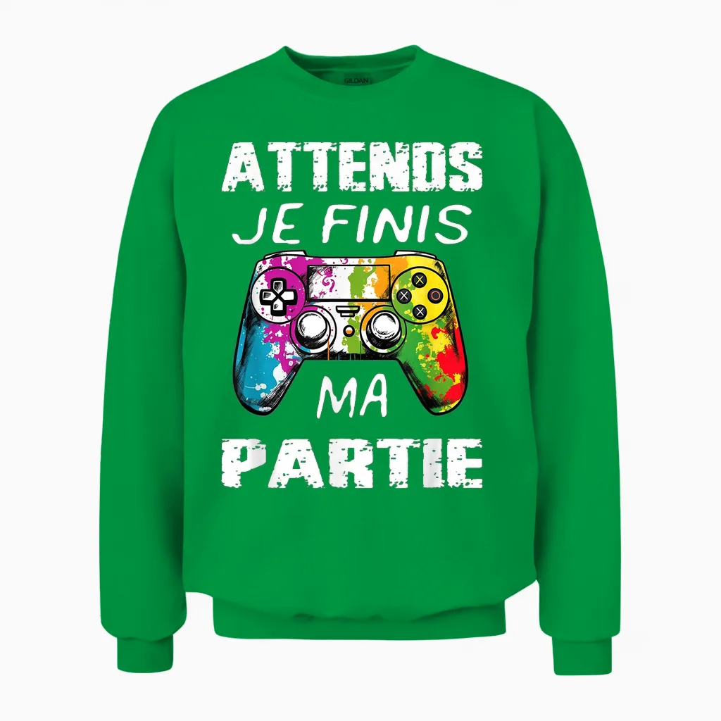 Funny Games Women and Men, Video Game T-Shirt Boys Child, Multicoloured, S, Short Sleeve, V-Neck, 100% Cotton, Imported, Unique Graphic, Gaming, Small Unisex Sweatshirt in Irish Green