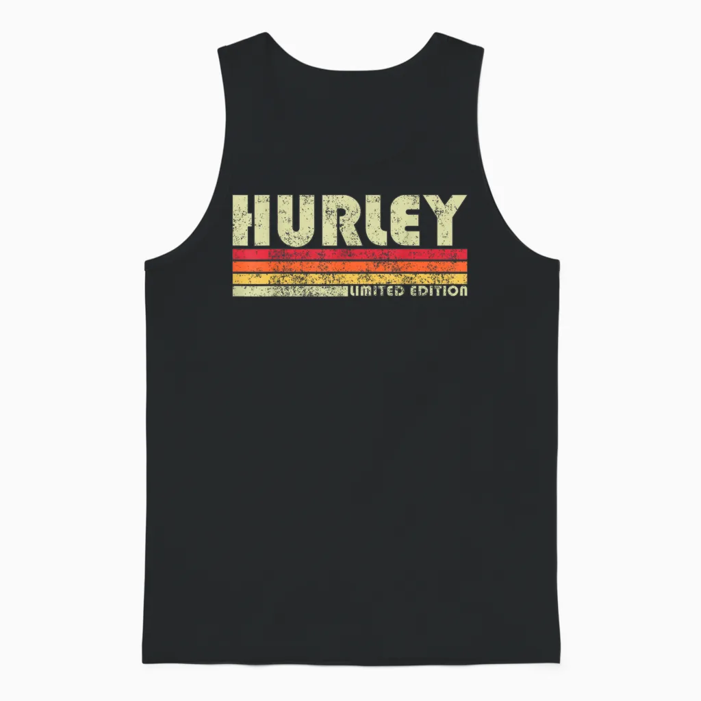 Retro Hurley Home State Cool 70s 80s Style Sunset Unisex Tank Top in Black