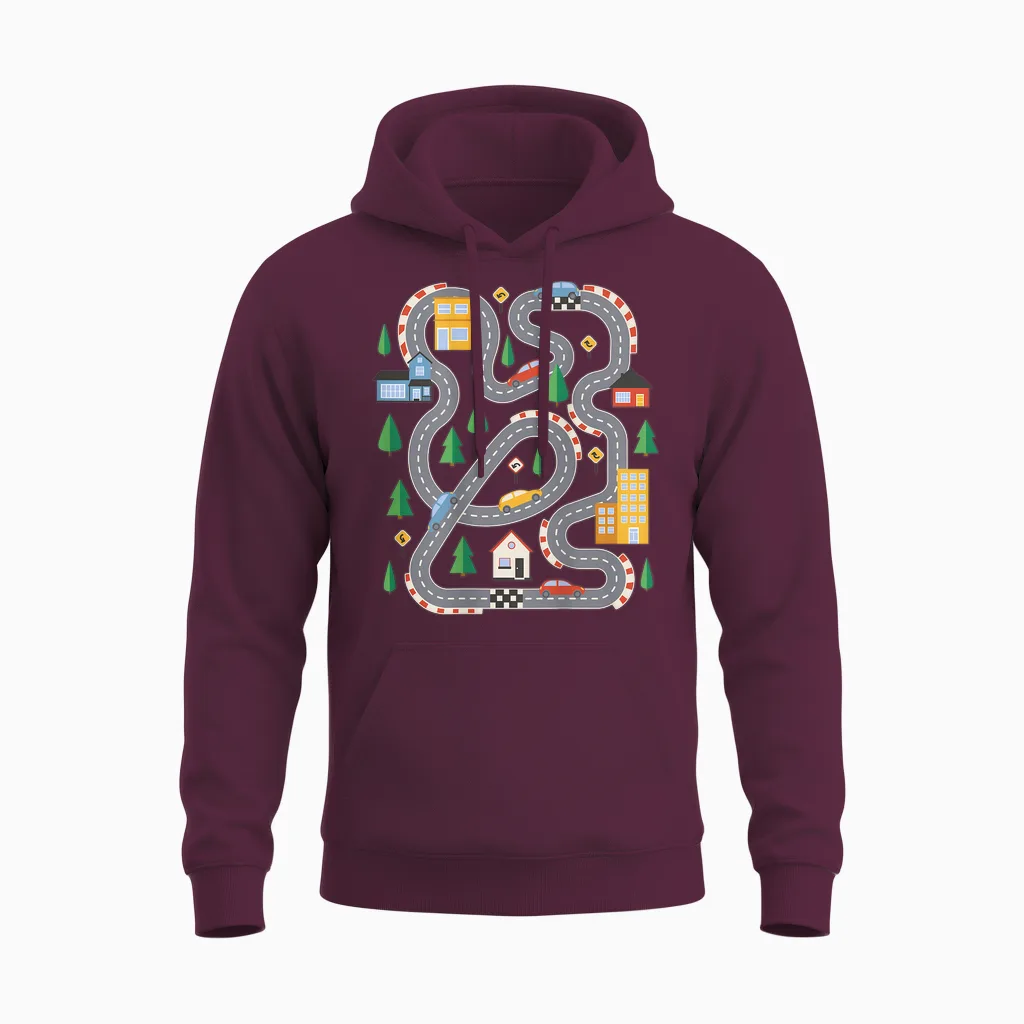 Cute Playmat Outfits - Kinder - Unisex-Kinder - Auto- Und Rennsportfans - Kurzarm - T-Shirt - Novelty-T-Shirts - Shirt - Schwarz - S - V-Ausschnitt Mit Offenem Rücken Unisex Hoodie in Maroon
