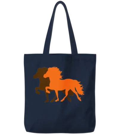 Icelandic Horse Tote Bags - Navy