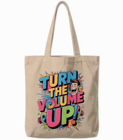 Zohran Mamdani, New York, Turn the Volume Up Tote Bags - Natural