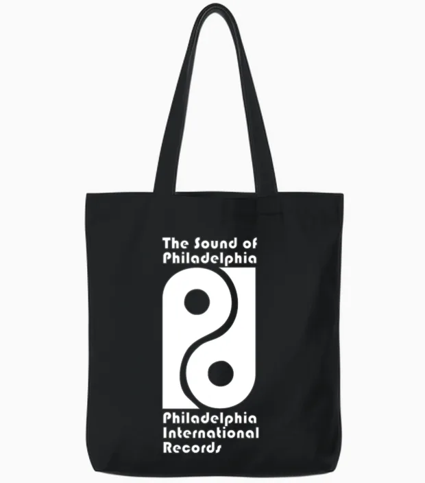 Philadelphia International Records Tote Bags in Black