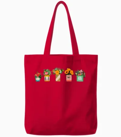 Vintage Tins for Social Justice Tote Bags - Red