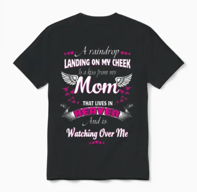 Memorial of Parents in Heaven for Daughter Son Unisex T-Shirt - Black