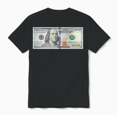 100 Dollar Bill Unisex T-Shirt - Black
