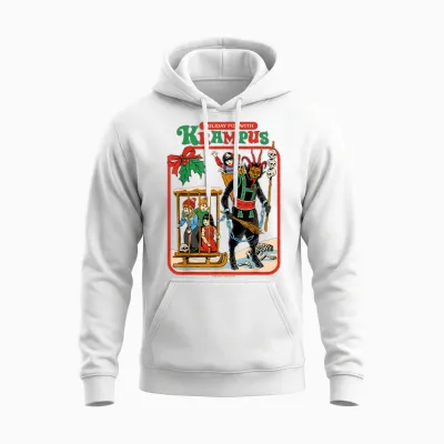 Fun with Krampus Christmas Retro Vintage Funny Adult Humor Unisex Hoodie - White