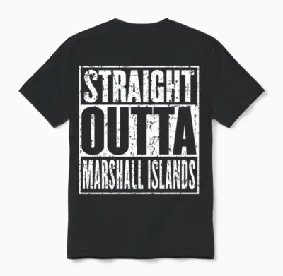 Straight Outta Marshall Islands Vintage Unisex T-Shirt - Black