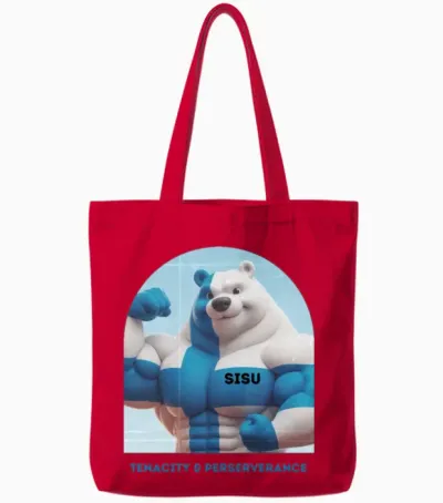 Sisu Finnish Strength Tote Bags - Red