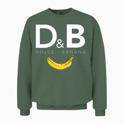 Dolce and Banana Funny Vegan Unisex Sweatshirt - Military Green