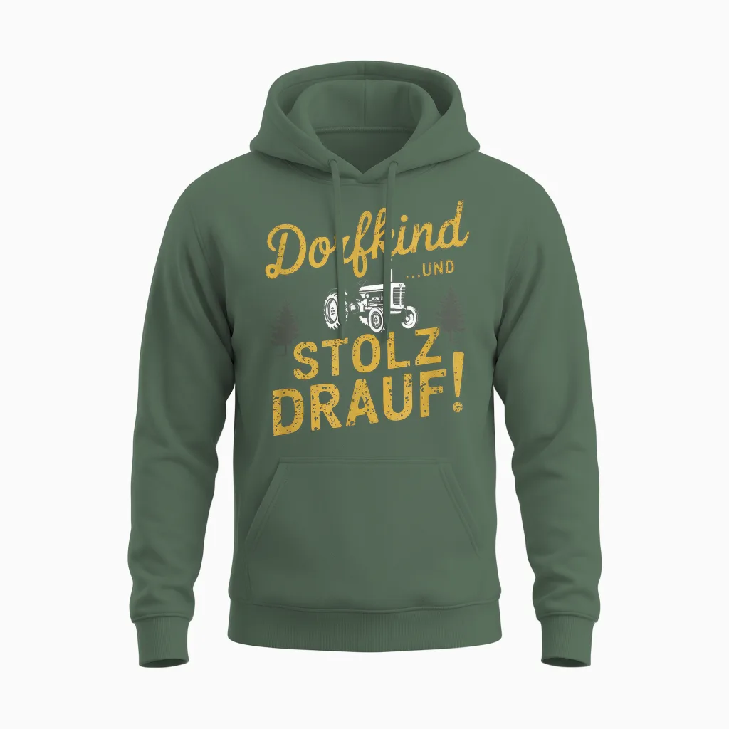 Dorfkind ...und Stolz Drauf! - Bauer Landleben Unisex Hoodie in Military Green
