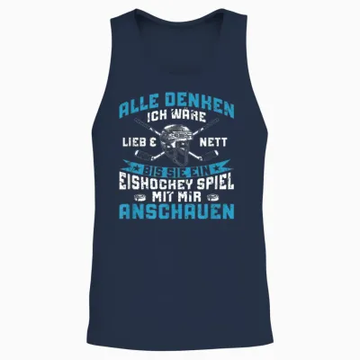 Eishockey Spieler Lustiges Alle Denken Ich Wäre Lieb Unisex Tank Top - Navy