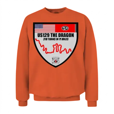 Us129 the Dragon Tail of Deals Gap Shield 2sided Unisex Sweatshirt - Orange