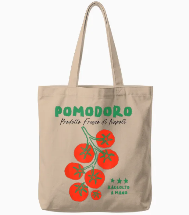 Pomodoro - Sommer Frische Tomaten, Pizza, Pasta Tote Bags in Natural
