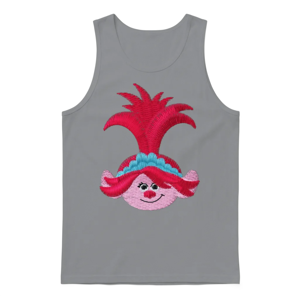 Trolls Poppy Embroidery Design Unisex Tank Top - Sport Grey