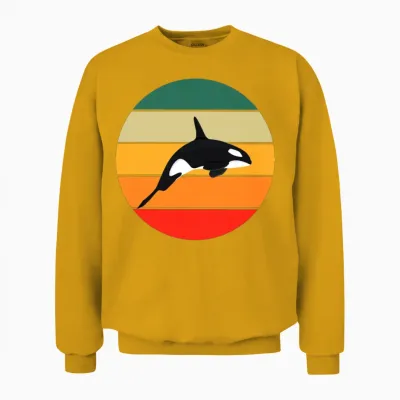 Retro Orca Unisex Sweatshirt - Gold