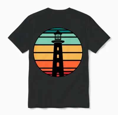 Funny Lighthouse Gift Unisex T-Shirt - Black