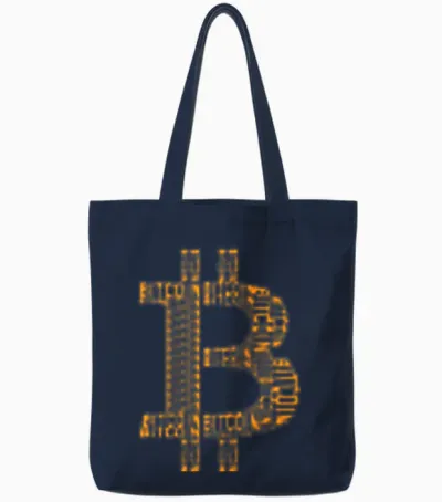 Bitcoin Michael Saylor Tote Bags - Navy