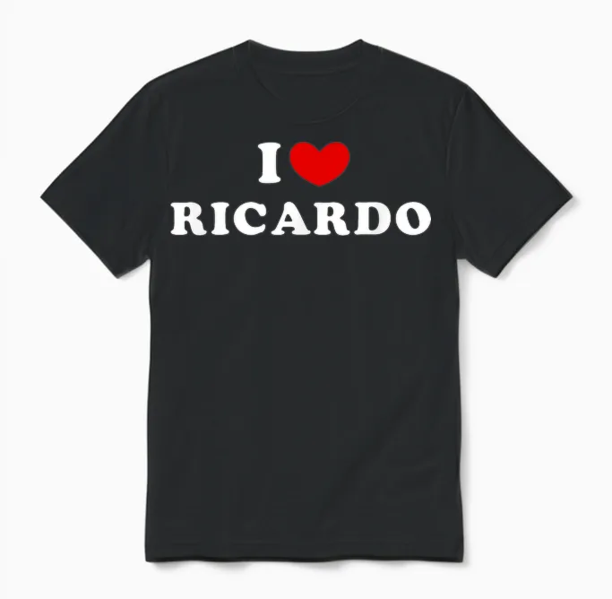 I Love Ricardo, J'aime Ricardo T-Shirt, Black, S Unisex T-Shirt in Black