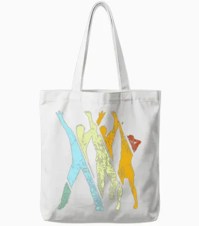 Dancing Retro Tote Bags - White